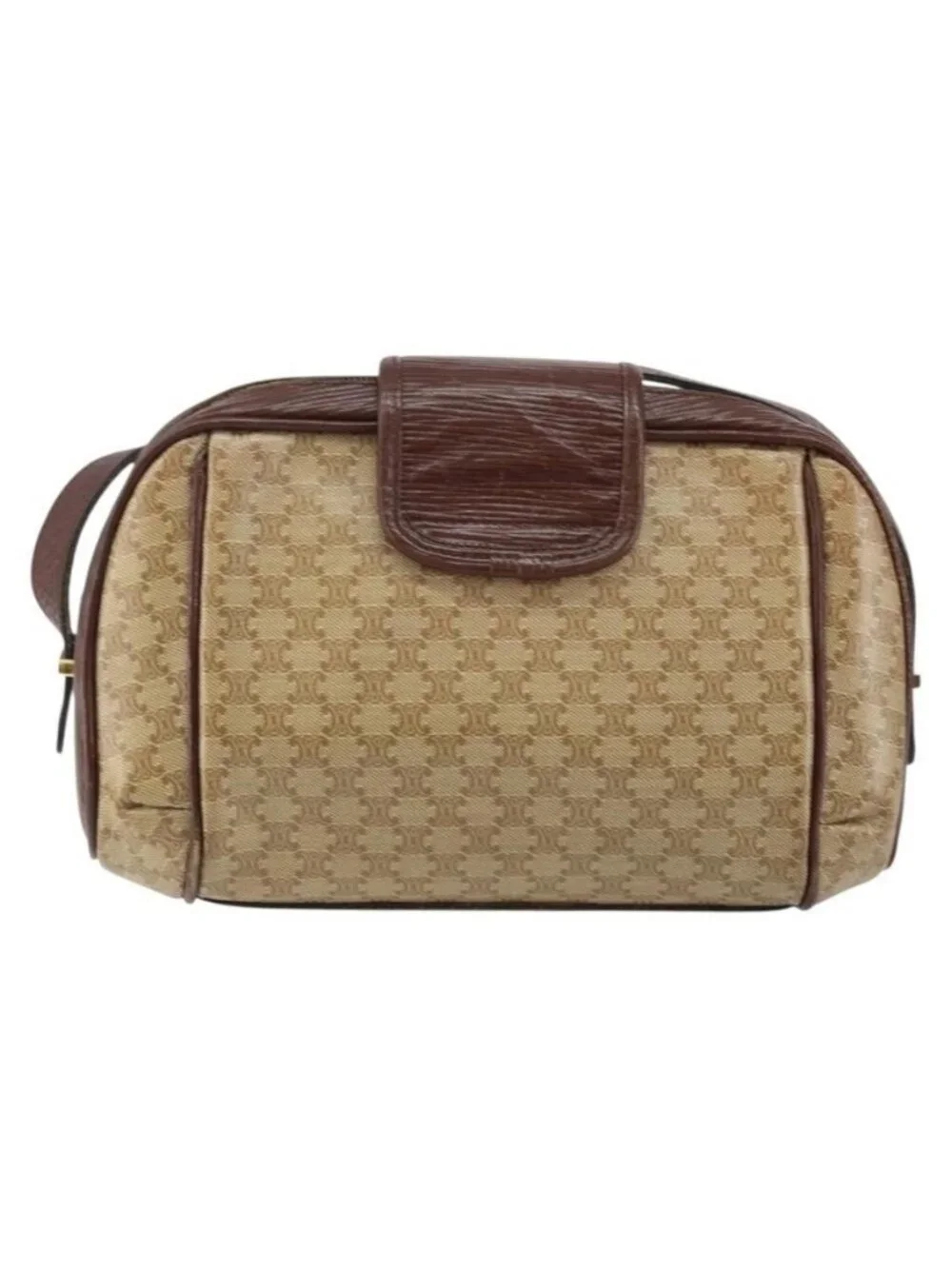 Authentic CELINE Macadam Canvas Shoulder Bag PVC Beige Gold - Picture 9 of 16